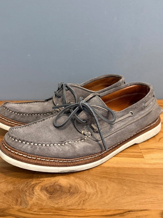 John Varvatos Grey Suede Boat Shoes - Handmade in Portugal - Size 10 main image 7